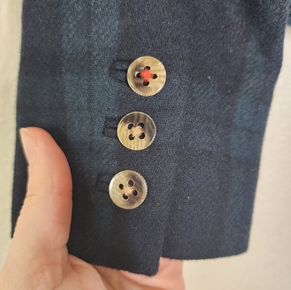 Anthropologie Cartonnier Green Plaid Wool Blend Blazer 4 - Picture 3 of 5